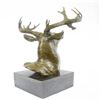 Image 2 : Elk Deer Stag Bust Bronze Statue