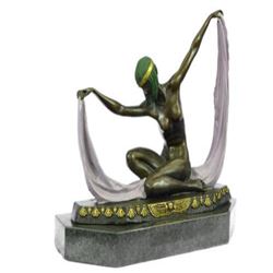 Graceful Nude Dancer Bronze Figurine