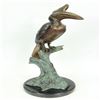 Image 1 : Coastal Shorebird Bronze Sculpture on Marble Base Statue