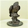 Image 9 : Flying Fishing Bald Eagle Patriotic Bronze Statue