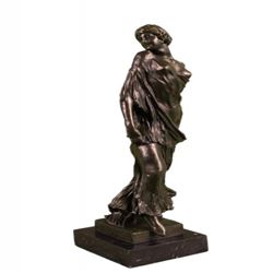 1920 Style Model Bronze Sculpture on Marble Base Statue