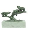 Image 3 : Grizzle Bear Family on a Tree Stub Bronze Sculpture