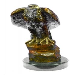 Bald Eagle Bronze on Marble Base Statue