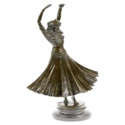 Gypsy Dancer Bronze Sculpture on Marble Base Statue