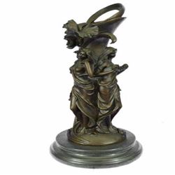 Three Nymph Surround a Bronze Vase Sculpture