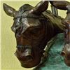 Image 3 : Two Horses Head Bust Bronze Sculpture on Marble Base Figurine