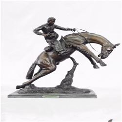 Twister Cowboy on Horseback Bronze Sculpture