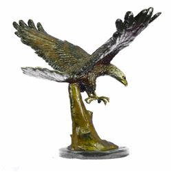 American Eagle Bronze Sculpture on Marble Base Statue