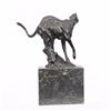 Image 4 : Panther Bronze Sculpture on Marble Base Statue