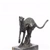 Image 5 : Panther Bronze Sculpture on Marble Base Statue