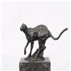 Image 7 : Panther Bronze Sculpture on Marble Base Statue