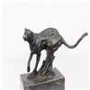 Image 8 : Panther Bronze Sculpture on Marble Base Statue