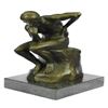 Image 1 : Thinker Symbol of Philosophy Bronze Sculpture on Marble Base Figure