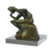 Image 2 : Thinker Symbol of Philosophy Bronze Sculpture on Marble Base Figure