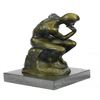 Image 4 : Thinker Symbol of Philosophy Bronze Sculpture on Marble Base Figure