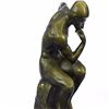 Image 6 : Thinker Symbol of Philosophy Bronze Sculpture on Marble Base Figure
