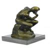 Image 8 : Thinker Symbol of Philosophy Bronze Sculpture on Marble Base Figure