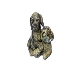 Multi Color Vienna Two Labrador Dogs Bronze Sculpture