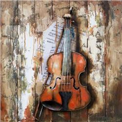 3D Violin Oil Painting Music Themed Art Instrument Painting