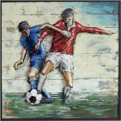 3D Soccer 3Dimensional Art Gallery Metal Wood Handmade