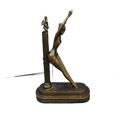 Nude Art Nouveau Bronze Statue