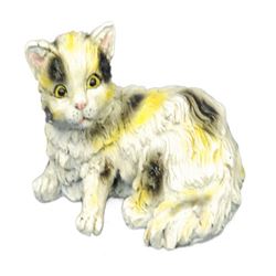 Cute Persian Cat Bronze Sculpture