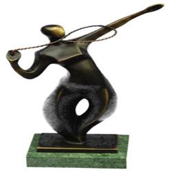 Girl Badminton Tennis Bronze Sculpture