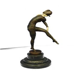 Napoleon Dancer Bronze Sculpture on Marble Base Statue