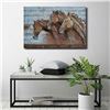 Image 4 : 3D Three Running Horses Oil Painting Metal and Pine Wood Canvas Wall Mount