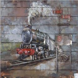 3D Train Station Metal wall Art Wall Painting Hanging