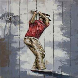 3D Relief Metal handcrafted Wall Decoration Golfing Course