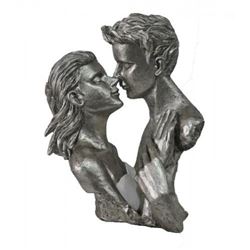 Silver Bronzed Swept Away love Cold Cast Bronze Sculpture