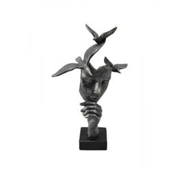 Woman with Birds Cold Cast Bronze Sculpture