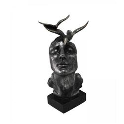 Mask with Doves Cold Cast Bronze Sculpture