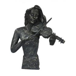 Violin Player Cold Cast Bronze Sculpture