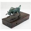 Image 3 : Bronze Abstract Bronze Bull Horns Statue Figurine