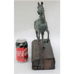Rearing Horse Special Patina Hand Painted Bronze Sculpture