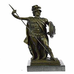 Roman Soldier Bronze Statue on Marble Base