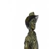 Image 2 : Cowboy Bronze Sculpture on Marble Base Statue