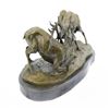 Image 1 : Elk Deer Bronze Sculpture on Marble Base Statue