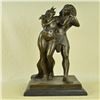 Image 1 : Egyptian Loving Couple Bronze Sculpture on Marble Base Statue