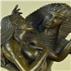 Image 2 : Egyptian Loving Couple Bronze Sculpture on Marble Base Statue