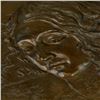 Image 2 : Relief Plaque Woman Face Bronze Sculpture