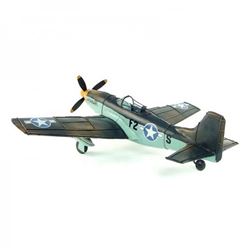 1943 Grey Mustang P51 Plane Metal Airplane Sculpture Classic Artwork Figurine