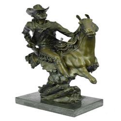 Outlaw Cowboy Horse Bronze Sculpture