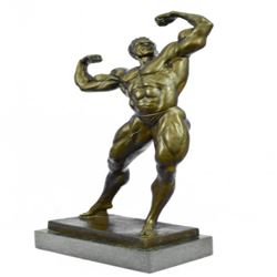 Nude Male Gay Interest Bodybuilder Muscular Bronze Figurine