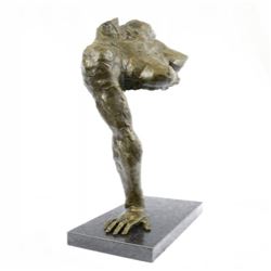 Modern Impressionistic Nude Girl Bronze Sculpture