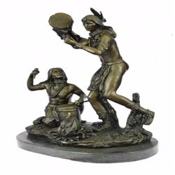 Native American Bronze Statue