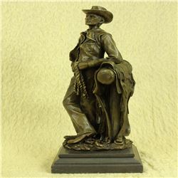 Cowboy With Rope Bronze Sculpture