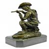 Image 2 : Cowboy With Gun Bullet Rifle Shooting Range Bronze Sculpture